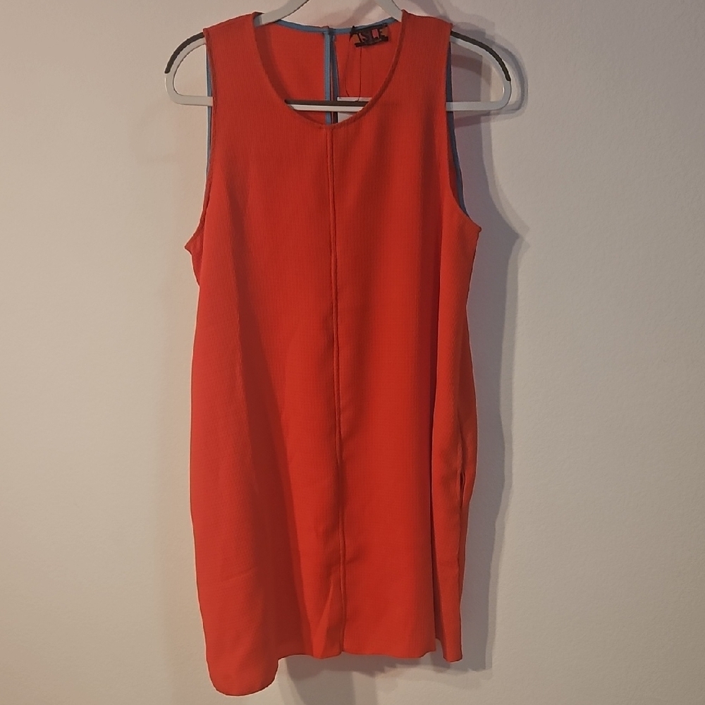 Isle By Melis Kozan Coral Sleeveless Coral A Line Shift Dress Sz L New